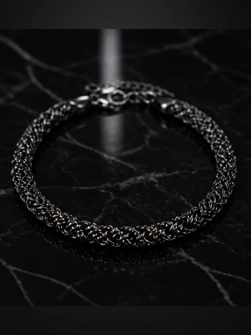 Men’s Black Byzantine Chain Bracelet 8 “ - 9” NEW Unisex